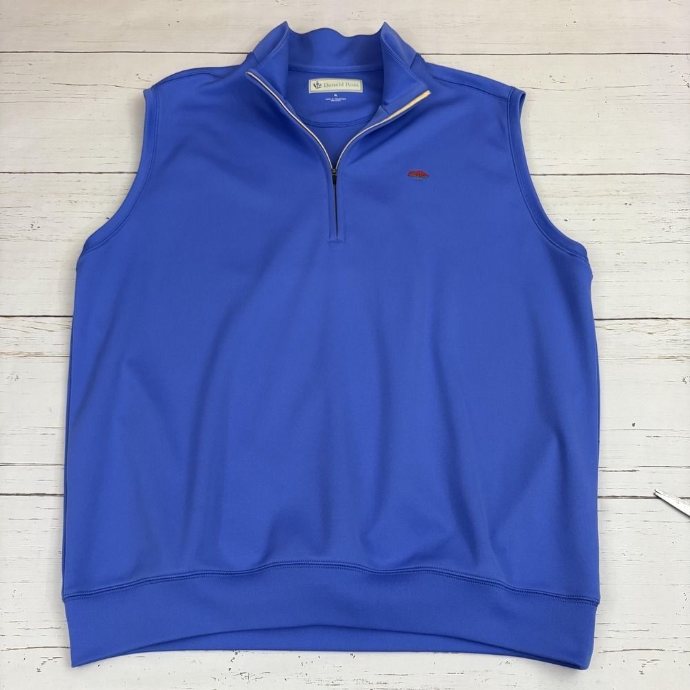 Donald Ross Vest Mens XL Blue 1/4 Zip Royal Poinciana Golf Performance Pullover